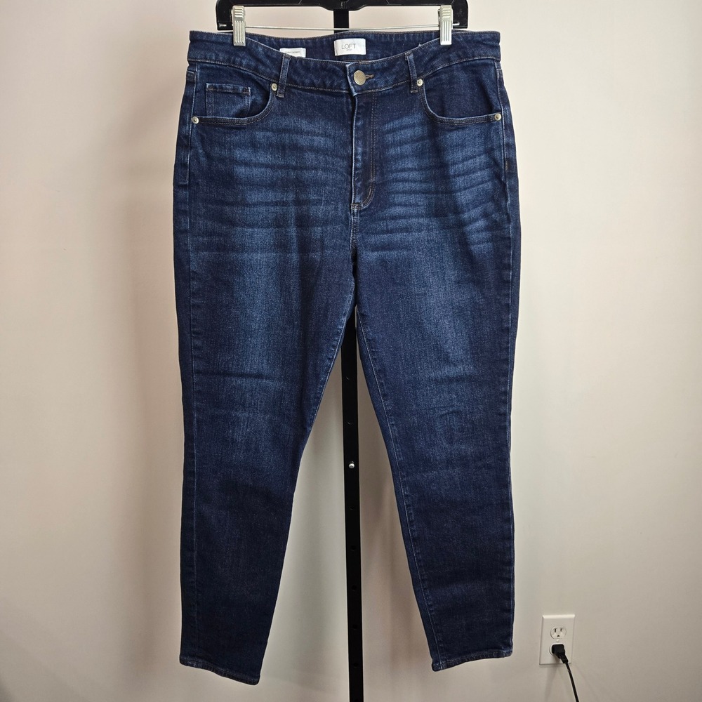 Loft Outlet Curvy Skinny Jeans Dark Wash Denim Blue Womens 16 Minimalist Casual